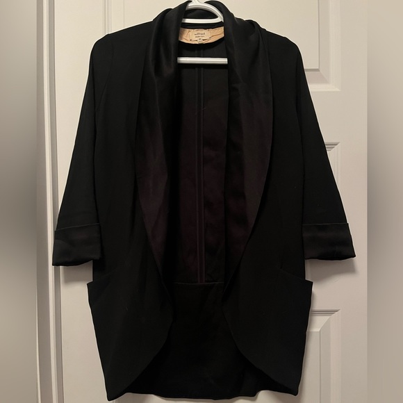 WILFRED ARITZIA Chevalier Open Blazer (Black) with silk trim - Picture 2 of 4